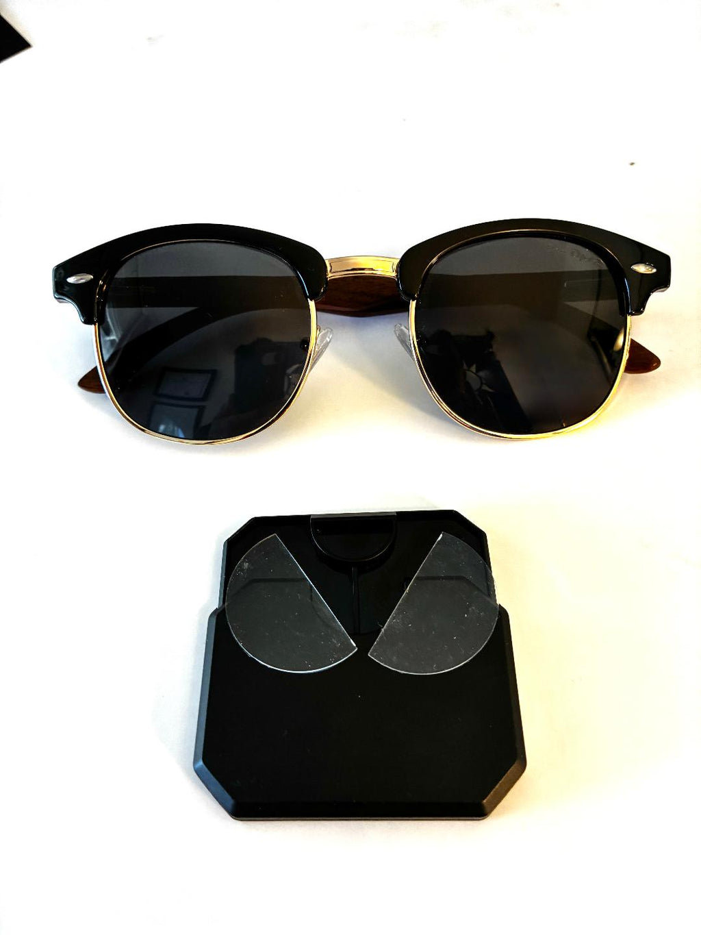 Dana Classic Black/Gold/Gray Sun Lenses with GPS Clear View Buttons