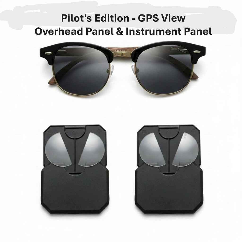 GPS Clear View Sunglasses // Pilot's Edition // Dana Classic - Black/Gold/Gray