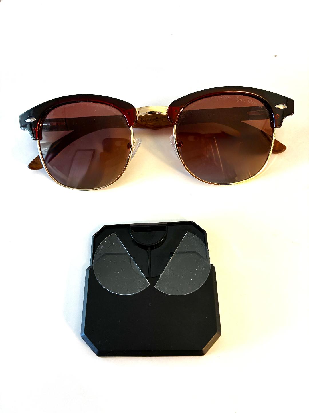 Dana Classic Brown/Gold/Amber Sun Lenses with GPS Clear View Buttons
