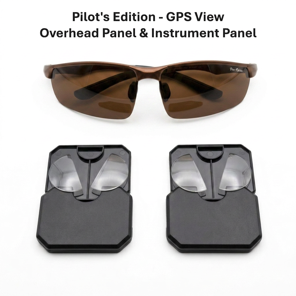 GPS Clear View Sunglasses // Pilot's Edition //  Racer - Dark Bronze/Amber